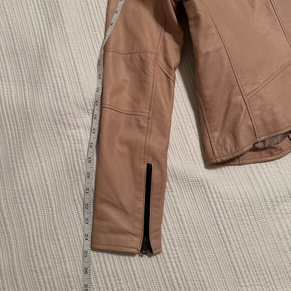 Lavorazione Artigianale Vera pelle (Made in Italy) Blush Pink Leather Jacket - Picture 6 of 7